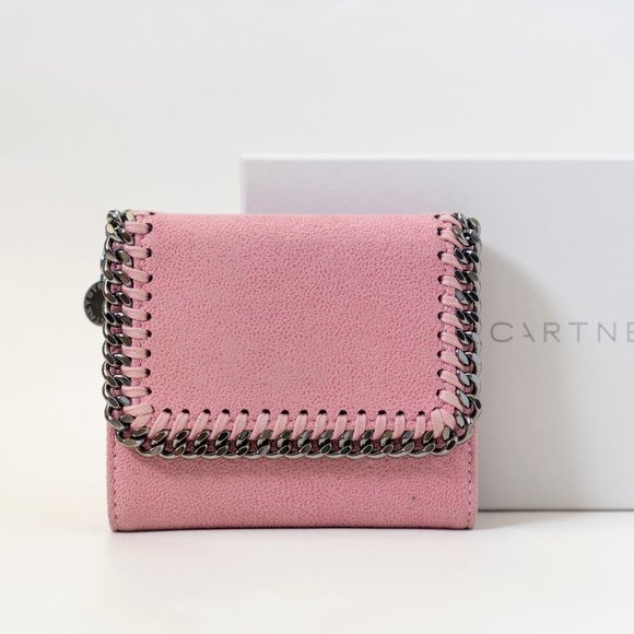 Stella McCartney Handbags - Stella McCartney Falabella Small Flap Tri-fold Wallet Faux Leather PINK